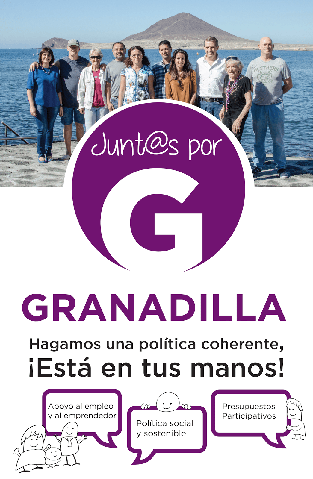 Vicente Usó Ruiz, candidato a la Alcaldía de ‘Junt@s por Granadilla’ y su ‘equipo’