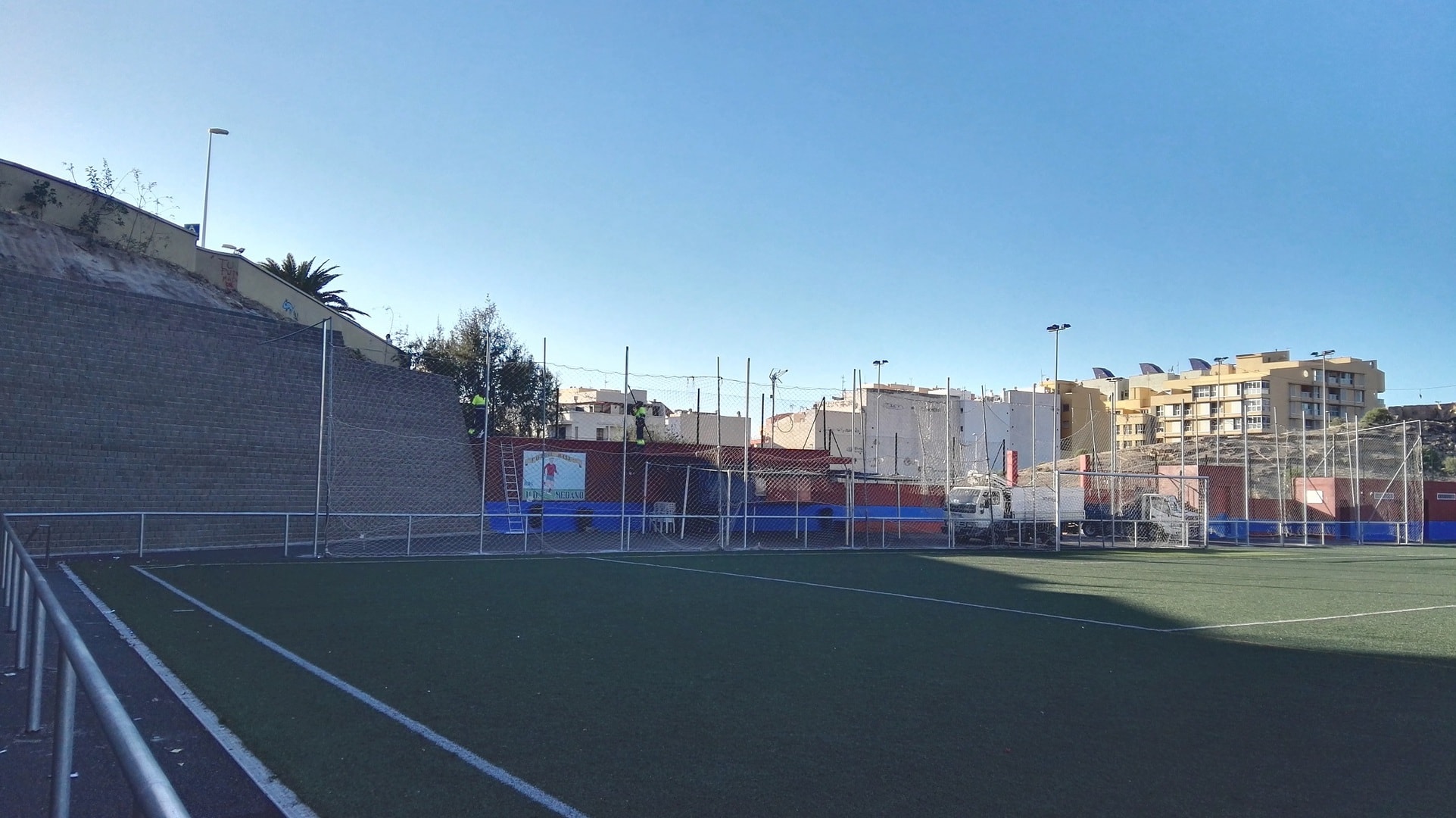 Obras de mejora en las instalaciones del campo de fútbol de El Médano