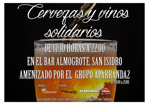 ‘Cervezas y Vinos Solidarios’ este sábado en el Bar Almogrote de San Isidro