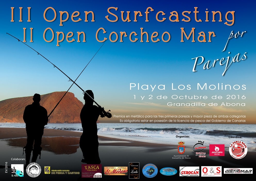 Open ‘Surfcasting’ y ‘Corcheo Mar’ por Parejas 2016, este fin de semana