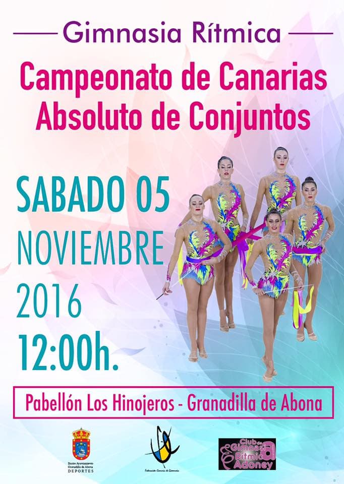 El Campeonato de Canarias de Conjuntos Absoluto de Gimnasia Rítmica, este sábado en el Pabellón Municipal