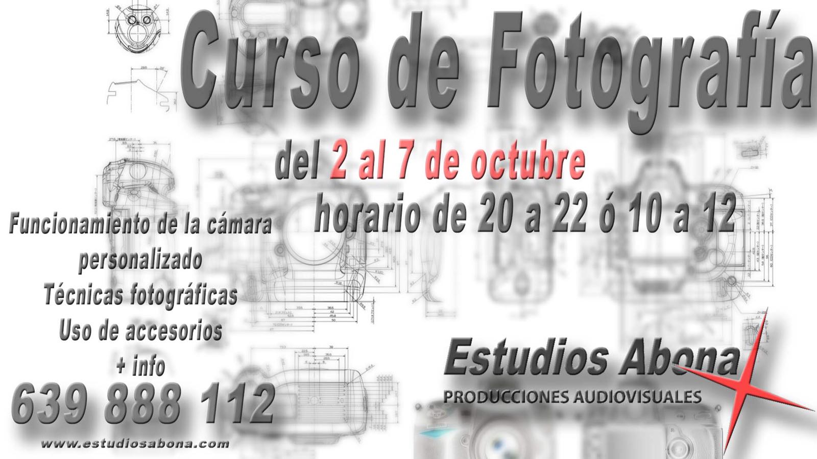 ‘Curso de Fotografía’ del 2 al 7 de octubre a cargo de Estudios Abona