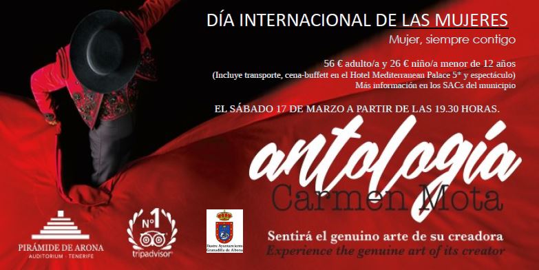 La cena-espectáculo ‘Antología’ de Carmen Mota, este sábado con motivo del ‘Día Internacional de la Mujer’