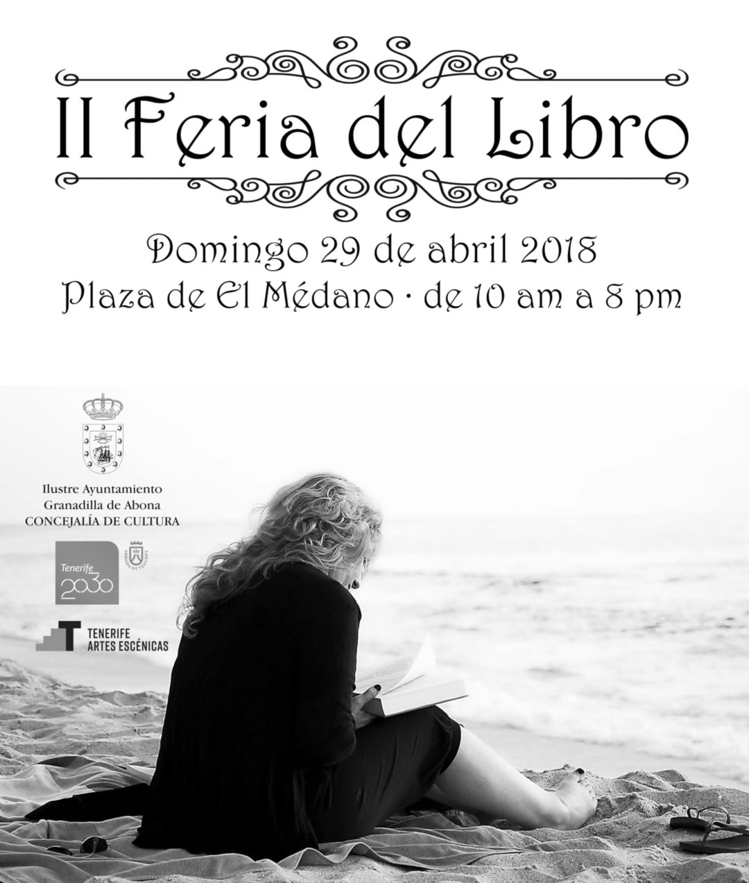Programa de actividades de la ‘II Feria del Libro’ que se celebra este domingo en la Plaza Central de El Médano