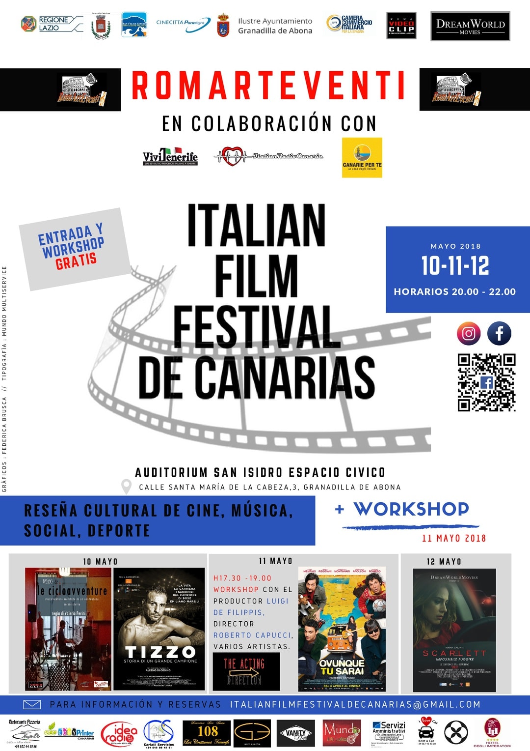 El ‘I Festival de Cine Italiano de Canarias’, este jueves, viernes y sábado en el Auditorio del SIEC