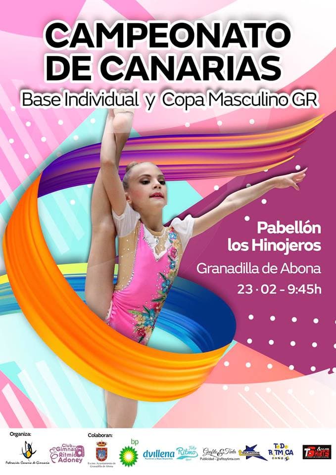 El ‘Campeonato de Canarias de Gimnasia Rítmica’ en Base Individual y Copa Masculino GR, este sábado en el Pabellón Municipal de Deportes