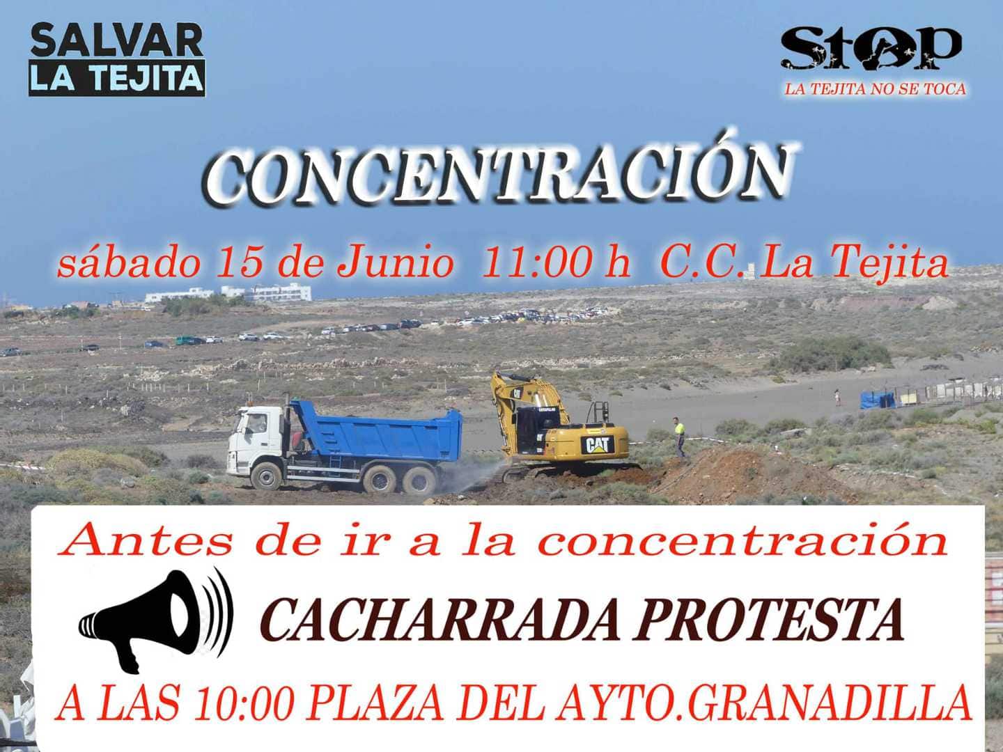 ‘Concentración en La Tejita’ contra la construcción del hotel este sábado a las 11:00 horas bajo el lema ‘La Tejita no se toca’, y ‘Festival Internacional de la Crítica’ a las 17:00 horas