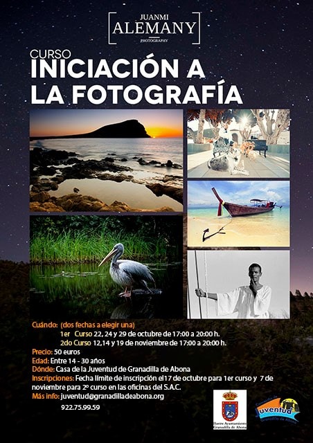 Curso de ‘Iniciación a la Fotografía’ para jóvenes a cargo de Juanmi Alemany, del 22 al 29 de octubre y del 12 al 19 de noviembre