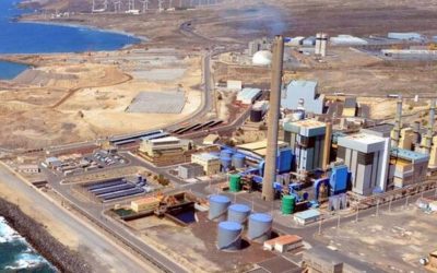La central de producción eléctrica de Granadilla de Abona, propiedad de Endesa, una de las industrias más contaminantes del país